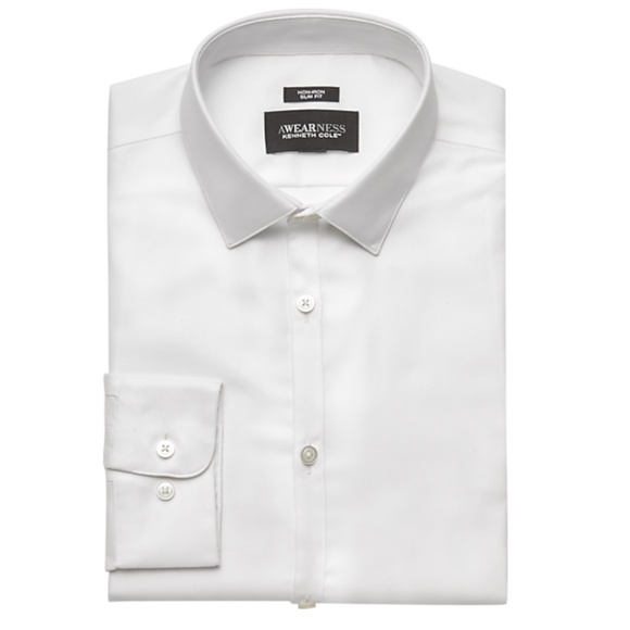 awearness kenneth cole white slim fit dress shirt Kenneth Cole